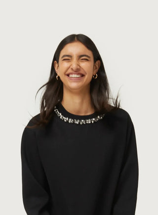 Jewel Neck Sweatshirt