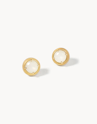 Crema Stud Earrings - Frosted White