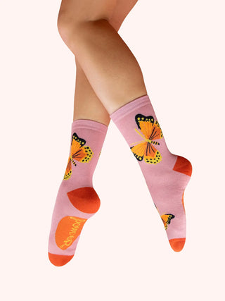 Ladies' Ankle Socks - Rouge Blooms