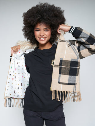 Camel Fringe Bomber Jacket