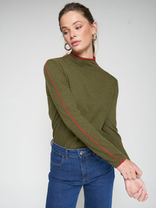 Olive High Neck Sweater