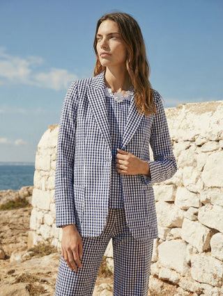 Blue & White Gingham Jacket