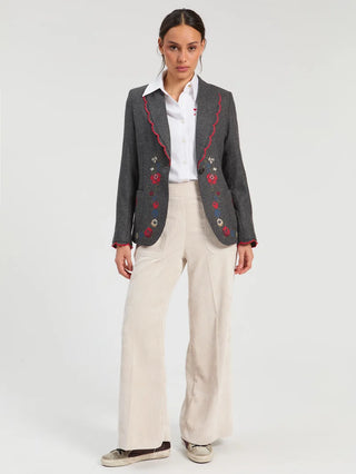 GRAY TWEED HEARTS JACKET