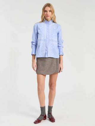 LIGHT BLUE EMBROIDERED SHIRT