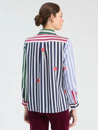 MULTICOLORED STRIPED FLORAL SHIRT