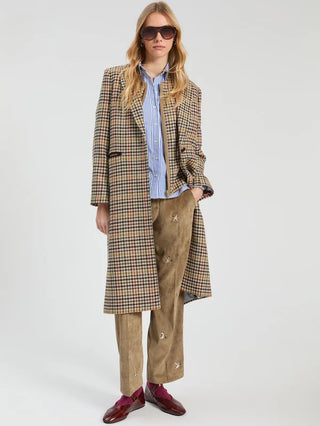 YELLOW HOUNDSTOOTH COAT