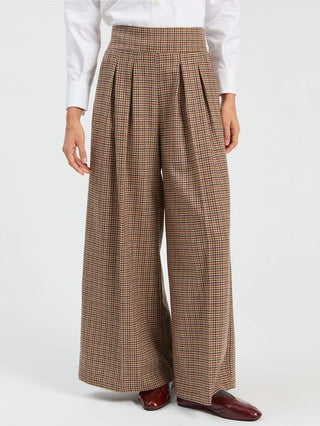 Burgundy Houndstooth Trousers