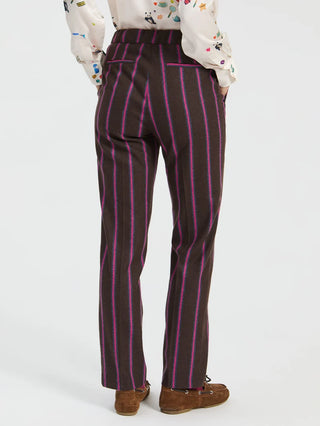 Brown pink stripe pant