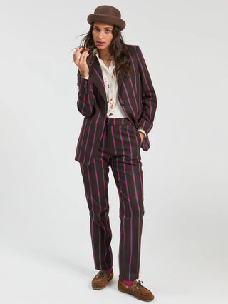 Brown pink stripe pant