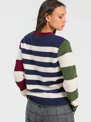 DOG RAINCOAT JUMPER EMBROIDERED NAVY STRIPES