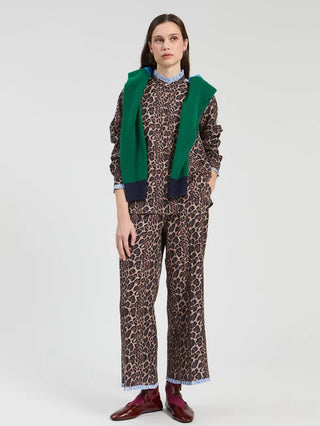 LEOPARD AND STRIPE MINI TROUSERS