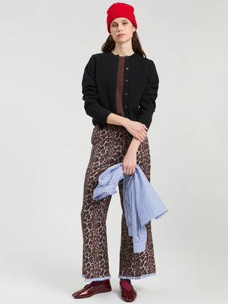 LEOPARD AND STRIPE MINI TROUSERS
