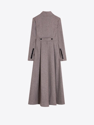 HERRINGBONE WOOL COAT BROWN ALAMAR