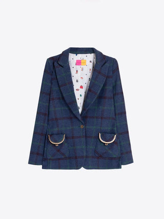 BLUE AND GREEN PLAID JACKET