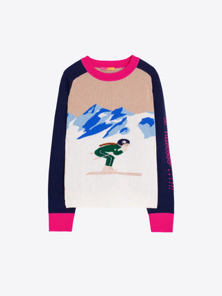 ECRU AND NAVY SKI JERSEY
