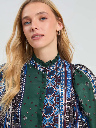 BORDER AND FLORAL SHIRT