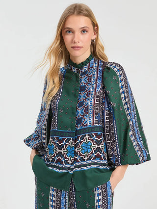BORDER AND FLORAL SHIRT