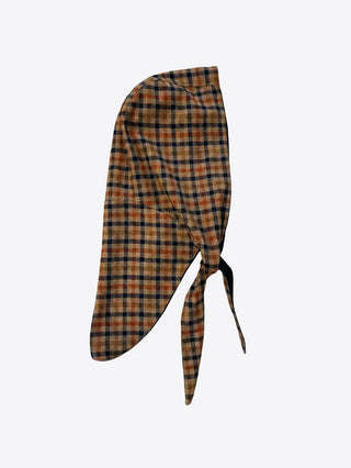 Plaid Hoodie Camel and Navy