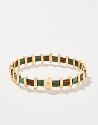 Tila Stretch Bracelet - Green/ Brown