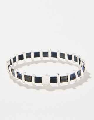 Tila Stretch Bracelet - Grey/ Blue Silver