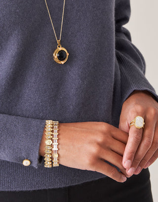 Sparkle Tila Stretch Bracelet - Crystal