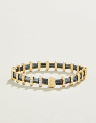 Sparkle Tila Stretch Bracelet - Metallic Grey