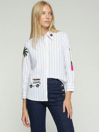Striped Shirt w/ Safari Embroidery
