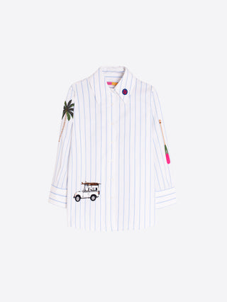 Striped Shirt w/ Safari Embroidery