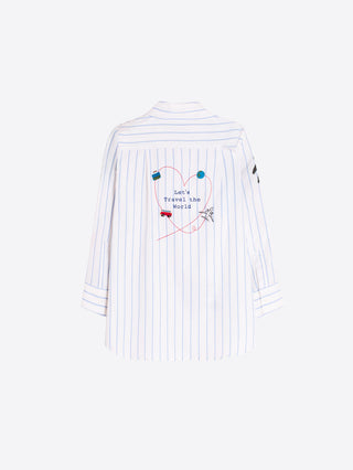 Striped Shirt w/ Safari Embroidery