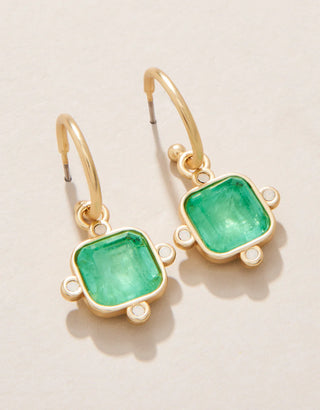Chateau Convertible Hoop Earrings (Ocean Green)