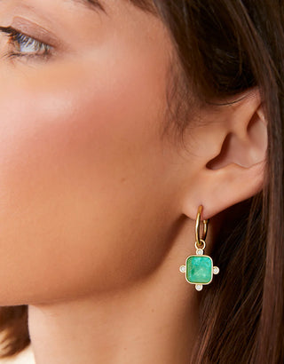 Chateau Convertible Hoop Earrings (Ocean Green)