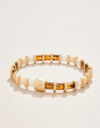 Lila Stretch Bracelet (Tortoise/ Cream)