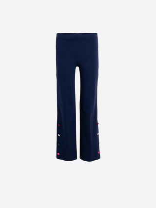 Navy Button Trousers