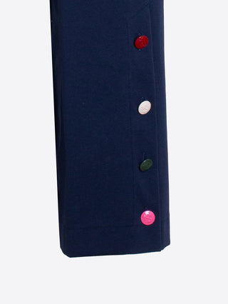 Navy Button Trousers