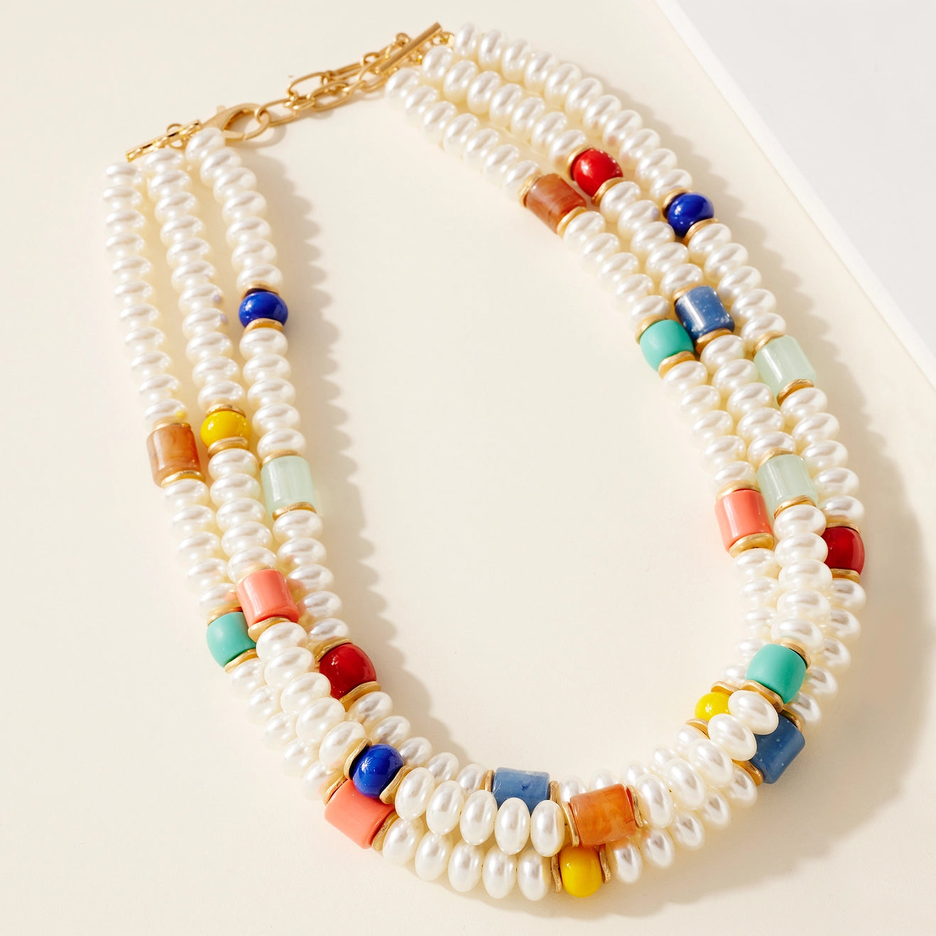 Layered Pearls Beaded Necklace