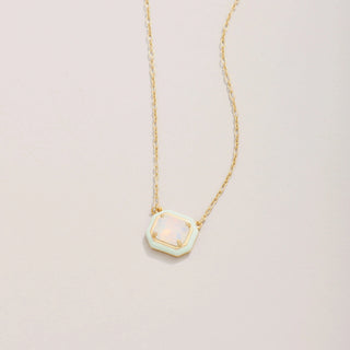 Clara Window Necklace (White Pearl)