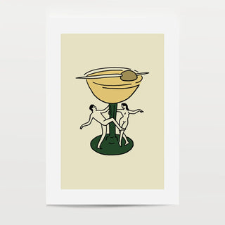 Vintage Martini Wall Art Print Retro Vintage Bar Home Decor