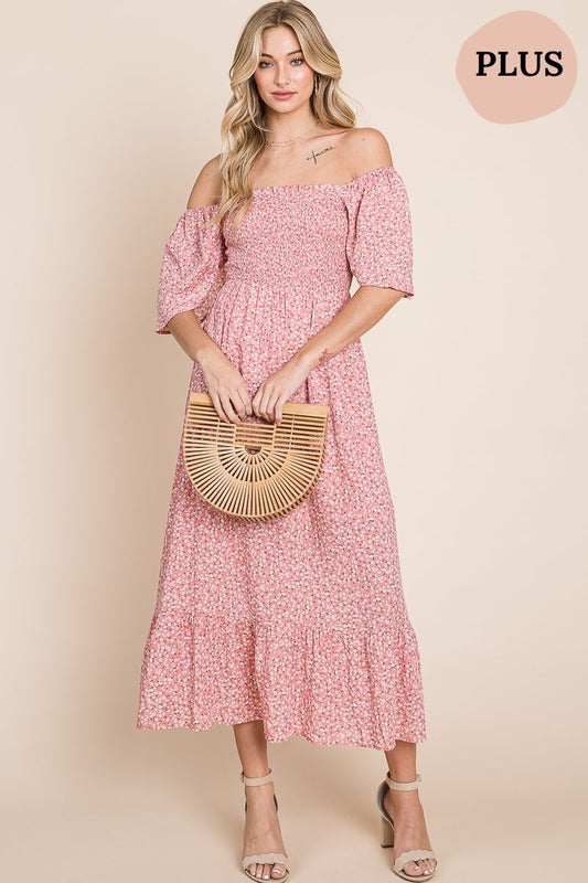 CONVERTIBLE CUTE DITSY FLORAL MIDI DRESS