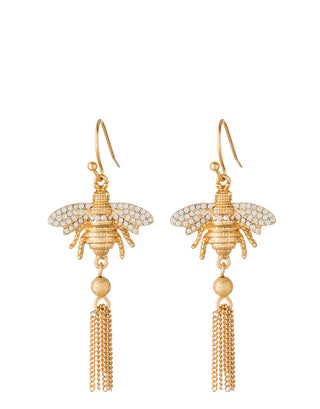 Bee Tassel Earrings (Gold)