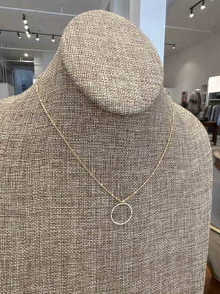 Margo Necklace w/ Laser Cut Circle (Gold/ Silver)
