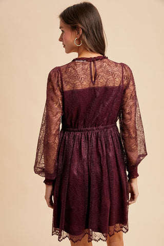 Ruffle Neck Mini Dress