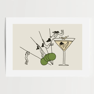 "Pole Vault" Vintage Martini Wall Art Print