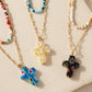 Layered Murano Cross Bead Necklace
