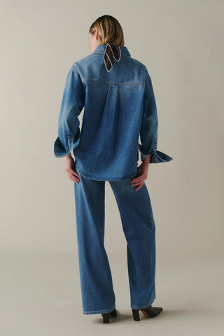 NCE - wide leg jeans 31" blue mist
