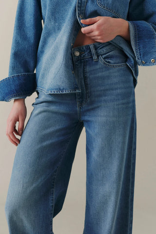 NCE - wide leg jeans 31" blue mist