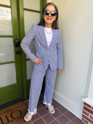 Blue & White Gingham Jacket