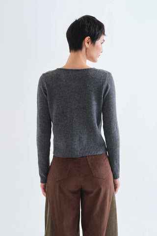 Gray Cardigan Heart Buttons