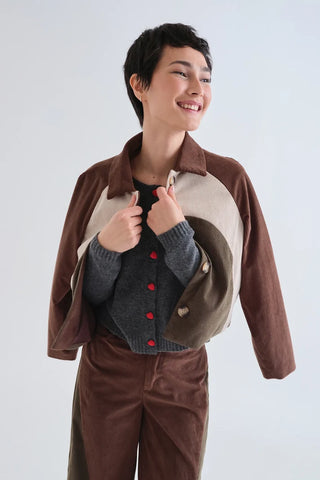 Gray Cardigan Heart Buttons