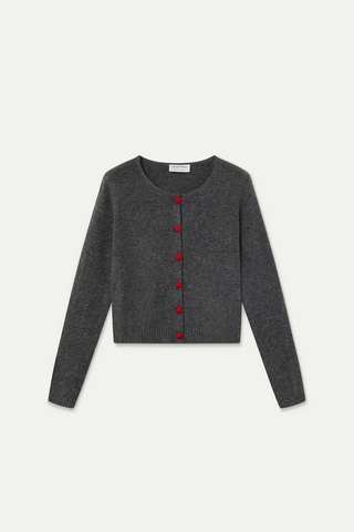 Gray Cardigan Heart Buttons