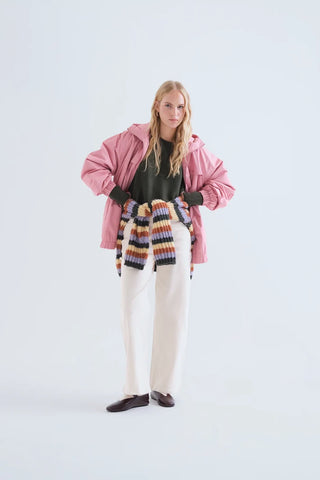 Ribbed Striped Knit Sweater